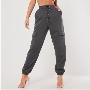 Missguided Lace Up Pocket Joggers
